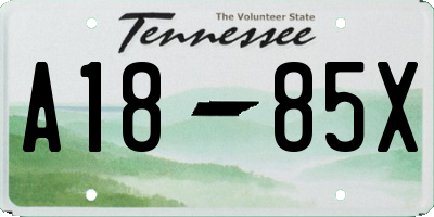 TN license plate A1885X