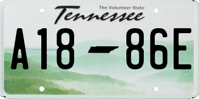 TN license plate A1886E