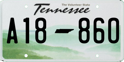 TN license plate A1886O