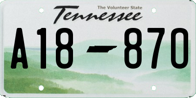 TN license plate A1887O