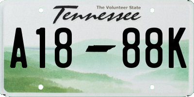 TN license plate A1888K