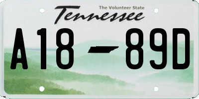 TN license plate A1889D