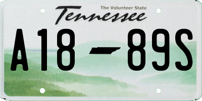 TN license plate A1889S