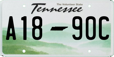 TN license plate A1890C