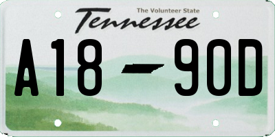 TN license plate A1890D
