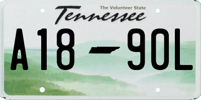 TN license plate A1890L
