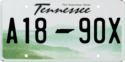 TN license plate A1890X