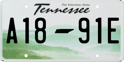 TN license plate A1891E