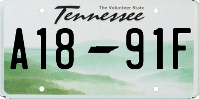 TN license plate A1891F