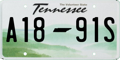 TN license plate A1891S