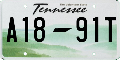 TN license plate A1891T
