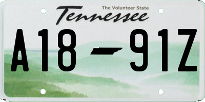 TN license plate A1891Z