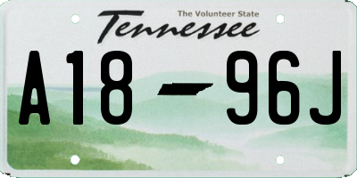 TN license plate A1896J