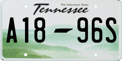 TN license plate A1896S