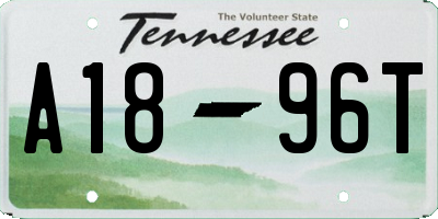 TN license plate A1896T