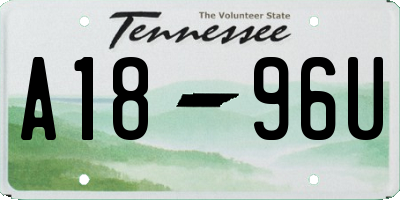 TN license plate A1896U