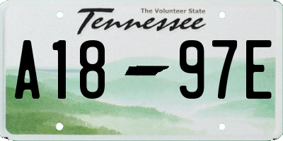 TN license plate A1897E