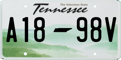 TN license plate A1898V