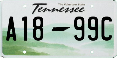 TN license plate A1899C