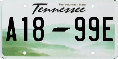 TN license plate A1899E