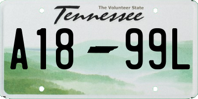 TN license plate A1899L