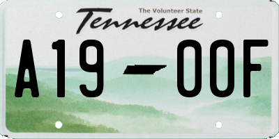 TN license plate A1900F