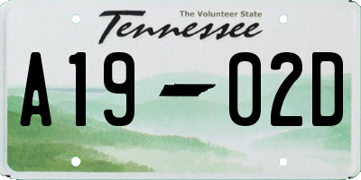 TN license plate A1902D