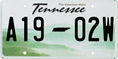 TN license plate A1902W
