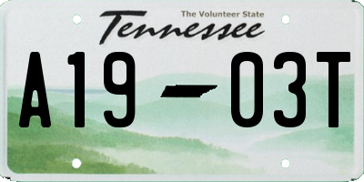 TN license plate A1903T