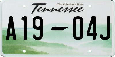 TN license plate A1904J