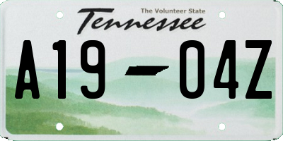 TN license plate A1904Z