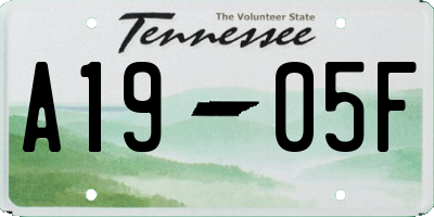 TN license plate A1905F