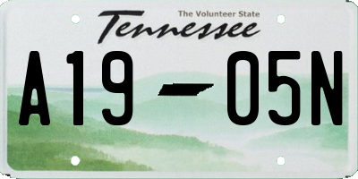 TN license plate A1905N