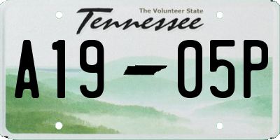 TN license plate A1905P