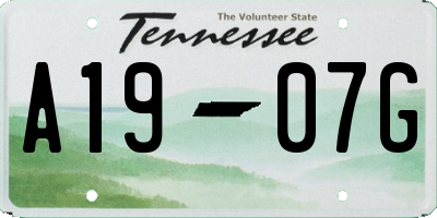 TN license plate A1907G