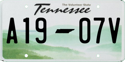 TN license plate A1907V