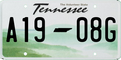 TN license plate A1908G
