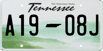 TN license plate A1908J