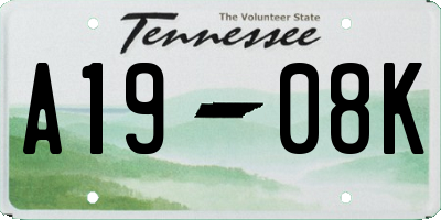 TN license plate A1908K