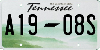 TN license plate A1908S