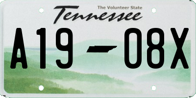 TN license plate A1908X