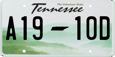 TN license plate A1910D