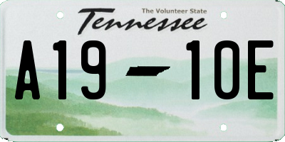 TN license plate A1910E