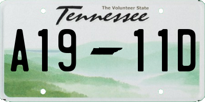 TN license plate A1911D
