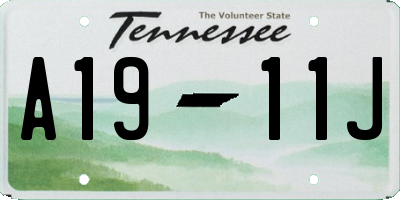 TN license plate A1911J