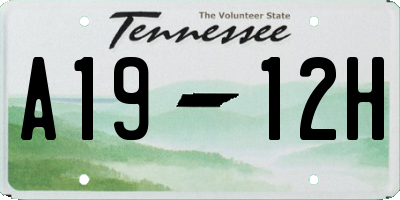 TN license plate A1912H