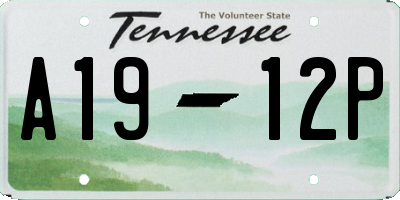 TN license plate A1912P