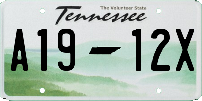 TN license plate A1912X