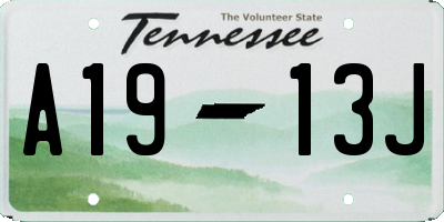 TN license plate A1913J
