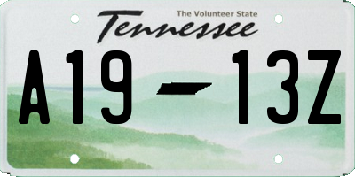 TN license plate A1913Z